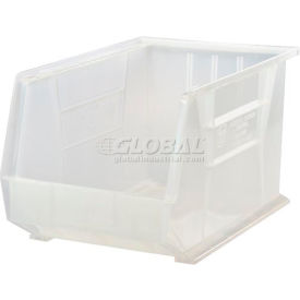Plastic Hang & Stack Bin, 18"L x 11"W x 10"H, Clear