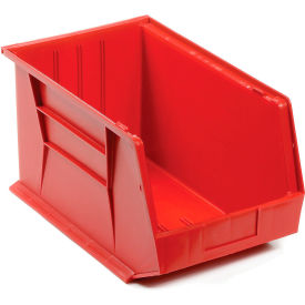 Plastic Hang & Stack Bin, 18"L x 11"W x 10"H, Red