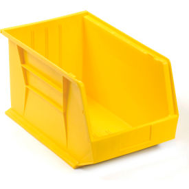 Plastic Hang & Stack Bin, 18"L x 11"W x 10"H, Yellow