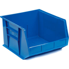Plastic Hang & Stack Bin, 18"L x 16-1/2"W x 11"H, Blue