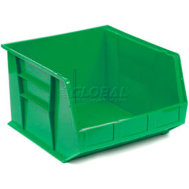 Plastic Hang & Stack Bin, 18"L x 16-1/2"W x 11"H, Green
