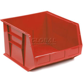 Plastic Hang & Stack Bin, 18"L x 16-1/2"W x 11"H, Red