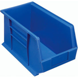 Plastic Hang & Stack Bin, 18"L x 8-1/4"W x 9"H, Blue