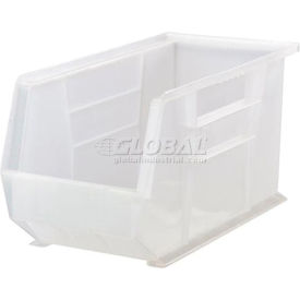 Plastic Hang & Stack Bin, 18"L x 8-1/4"W x 9"H, Clear
