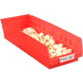 Plastic Nesting Storage Shelf Bin 6-5/8"W x 17-7/8"L x 4"H Red
