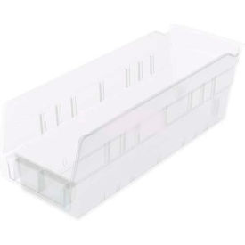 Plastic Nesting Storage Shelf Bin 4-1/8"W x 11-5/8"L x 4"H Clear