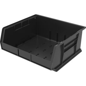 Plastic Storage Bin, 14-3/4"L x 16-1/2"W x 7"H, Black