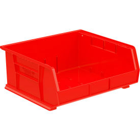 Plastic Hang & Stack Bin, 14-3/4"L x 16-1/2"W x 7"H, Red