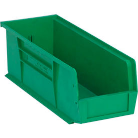 Plastic Hang & Stack Bin, 14-3/4"L x 5-1/2"W x 5"H, Green