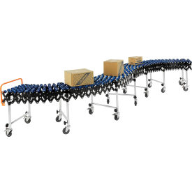18"W Nylon Skate Wheel Conveyor, Portable & Expandable, 6'2" to 24'8"L