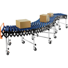 24"W Nylon Skate Wheel Conveyor, Portable & Expandable, 6'2" to 24'8"L