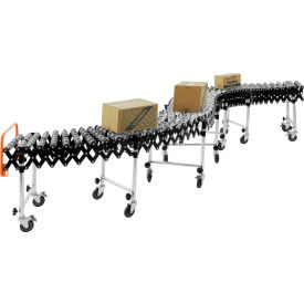 18"W Steel Skate Wheel Conveyor, Portable & Expandable, 6'2" to 24'8"L