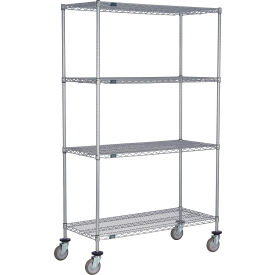 4 Shelf Truck, 36"W x 18"D x 69"H, Polyurethane Swivel Casters