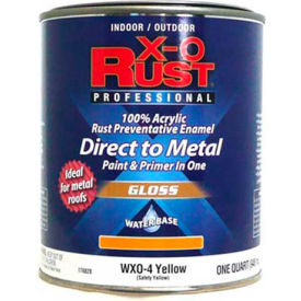 Anti-Rust Enamel, Gloss Finish, Safety Yellow, Quart - 176828