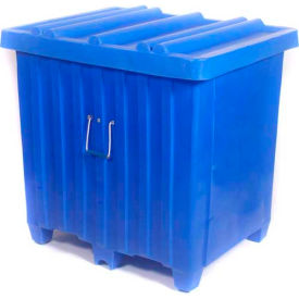 Forkliftable Plastic Bulk Shipping Container with Lid, 42"L x 34"W x 42"H, 800 lb Capacity, Orange