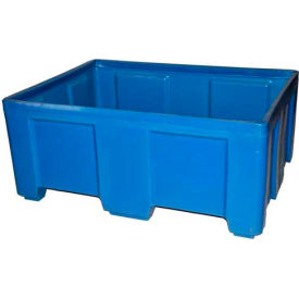 Plastic Bulk Shipping Container, No Lid, 49-1/2"L x 37-1/2"W x 21-1/2"H, 1200 lb Capacity, Black