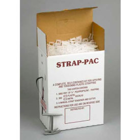 Poly Kit w/ Buckles & Tensioning/Cutting Tool, 3000'L x 1/2" Strap Width Coil, White