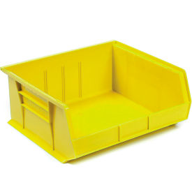 Plastic Hang & Stack Bin, 14-3/4"L x 16-1/2"W x 7"H, Yellow