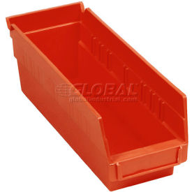 Plastic Nesting Storage Shelf Bin 4-1/8"W x 11-5/8"L x 4"H Red