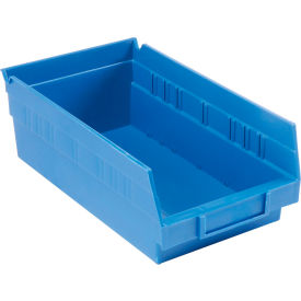 Plastic Nesting Storage Shelf Bin 6-5/8"W x 11-5/8"L x 4"H Blue
