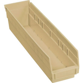 Plastic Nesting Storage Shelf Bin 4-1/8"W x 17-7/8"L x 4"H Beige