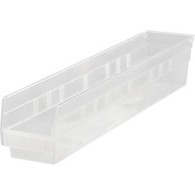 Plastic Nesting Storage Shelf Bin 4-1/8"W x 17-7/8"L x 4"H Clear