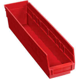 Plastic Nesting Storage Shelf Bin 4-1/8"W x 17-7/8"L x 4"H Red