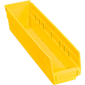 Plastic Nesting Storage Shelf Bin 4-1/8"W x 17-7/8"L x 4"H Yellow