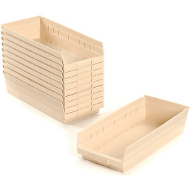 Plastic Nesting Storage Shelf Bin 6-5/8"W x 17-7/8"L x 4"H Beige