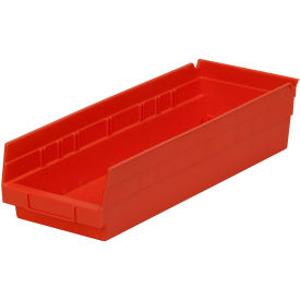 Plastic Nesting Storage Shelf Bin 6-5/8"W x 17-7/8"L x 4"H Red