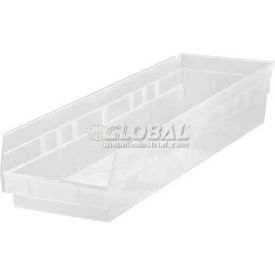 Plastic Nesting Storage Shelf Bin 6-5/8"W x 23-5/8"L x 4"H Clear