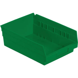 Plastic Nesting Storage Shelf Bin 8-3/8"W x 11-5/8"L x 4"H Green
