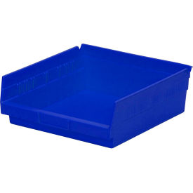 Plastic Nesting Storage Shelf Bin 11-1/8"W x 11-5/8"L x 4"H Blue