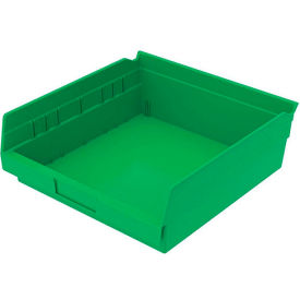 Plastic Nesting Storage Shelf Bin 11-1/8"W x 11-5/8"L x 4"H Green