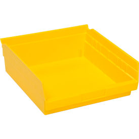 Plastic Nesting Storage Shelf Bin 11-1/8"W x 11-5/8"L x 4"H Yellow