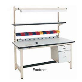 Steel Footrest, 72"W, Blue