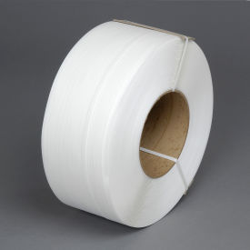 Machine Grade Strapping, 1/2"W x 9900'L x 0.024" Thick, 8" x 8" Core, White