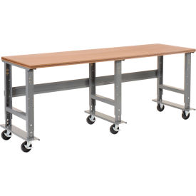 Extra Long Mobile Workbench, 96x36", Adjustable Height, Shop Top Square Edge