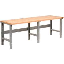 Extra Long Workbench, 96 x 36", Adjustable Height, Maple Square Edge, Gray
