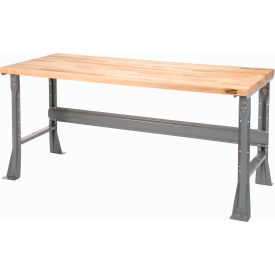 Workbench with Flared Leg, 60 x 36", Maple Butcher Block Square Edge
