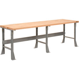 Extra Long Workbench, 96 x 36", Flared Leg, Maple Butcher Block Square Edge