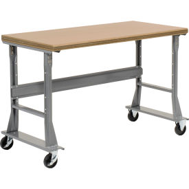 Mobile Workbench, 60 x 36", Flared Leg, Shop Top Square Edge
