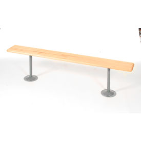 Locker Room Bench, Hardwood With Steel Tube Pedestal Legs, 72 x 9-1/2 x 17