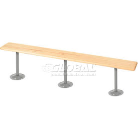 Locker Room Bench, Hardwood With Steel Tube Pedestal Legs, 108 x 9-1/2 x 17