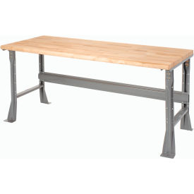 Workbench with Flared Leg, 72 x 30", Maple Butcher Block Safety Edge