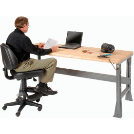 Workbench with Flared Leg, 72 x 36", Maple Butcher Block Safety Edge