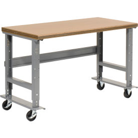 Mobile Workbench, 72 x 30", Adjustable Height, Shop Top Safety Edge