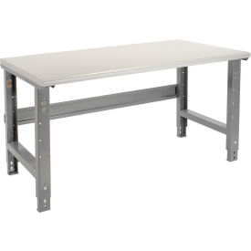 Adjustable Height Workbench, 72 x 36", Laminate Safety Edge, Gray
