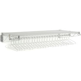 Chrome Coat Rack with Bars - Wall Mount - 60"W x 24"D x 6"H