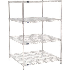 4 Shelf Chrome Wire Shelving Unit, Starter, 36"W x 36"D x 63"H